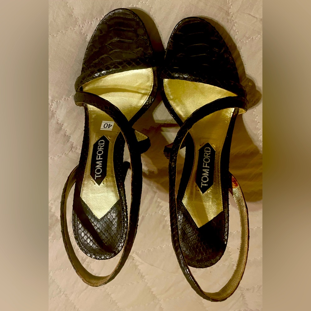 Tom ford heels snake skin pattern